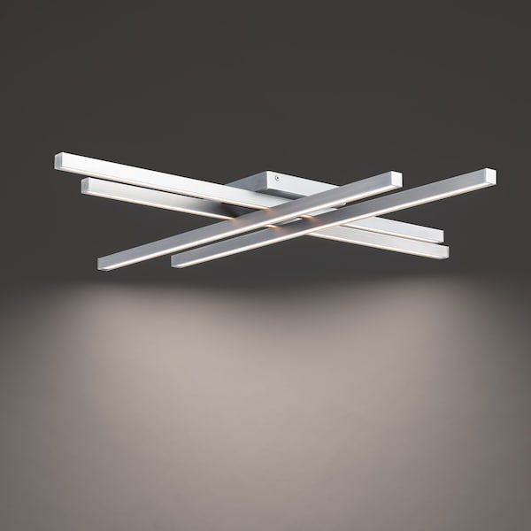 Parallax 42in LED Flush Mount 3-CCT 2700K-3000K-3500K Set To 3000K In Brushed Nickel